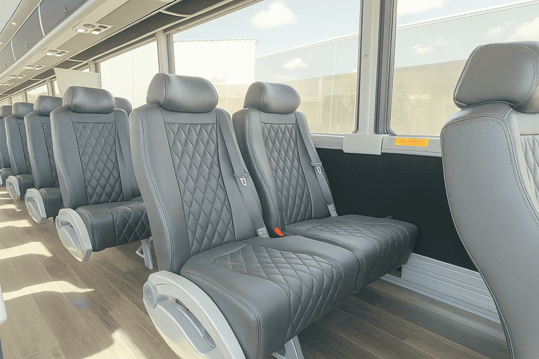 interior of Fontana Coach Bus Service charter bus