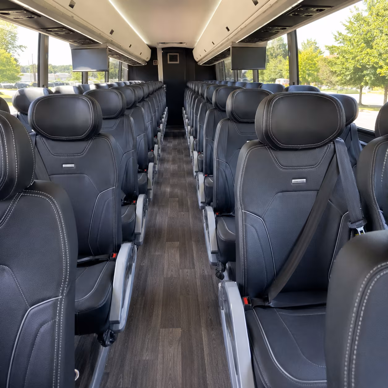 fontana 56 passenger charter bus inside